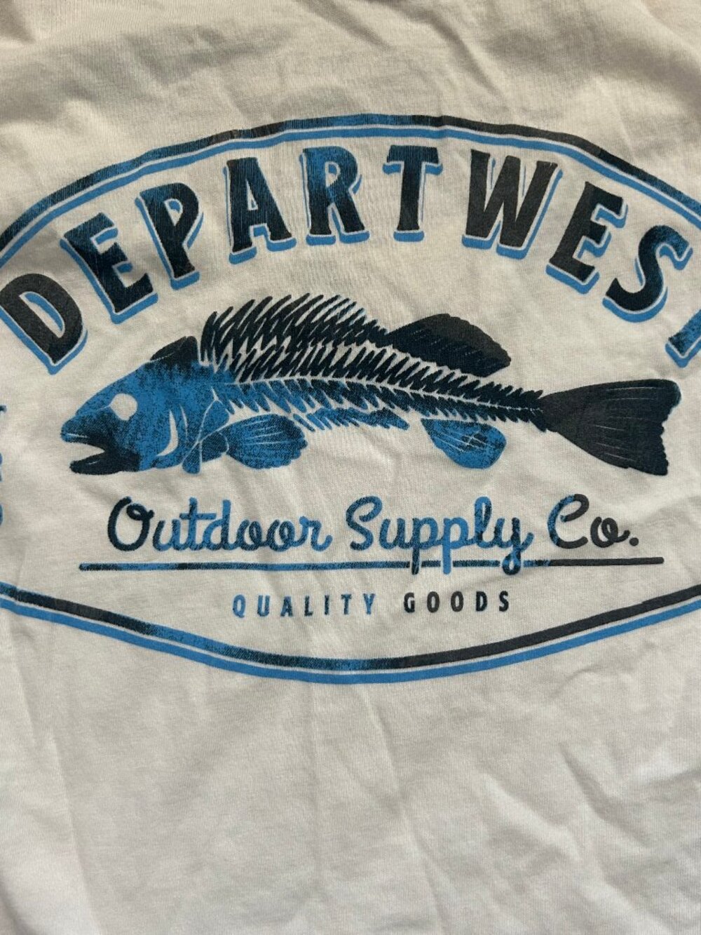 Departwest Outdoor Supply Co. White Tank Top Fish Mens Medium
